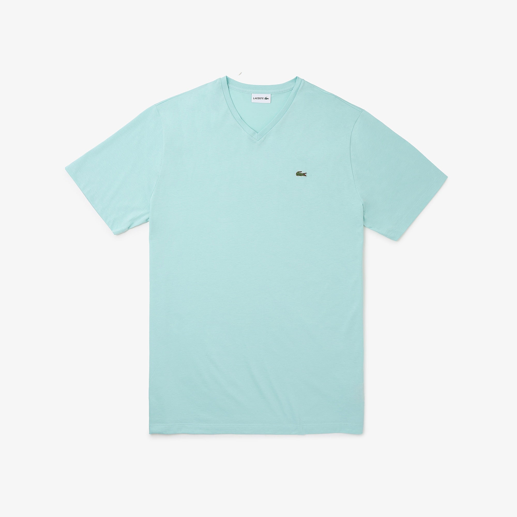 Lacoste Men’s Lightweight Pima Cotton V-Neck T-Shirt Mint Green – TH6710-51-LGF