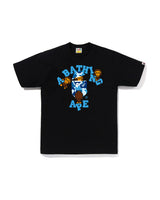 Bape Abc Camo College Milo Tee Black X Blue