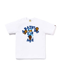 Bape Abc Camo College Milo Tee White X Blue