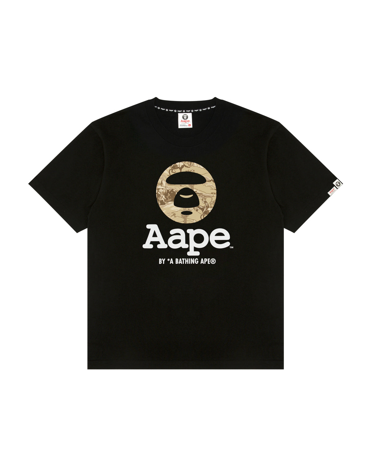 AAPE by A Bathing Ape Moonface Logo Tee – Black/Camo