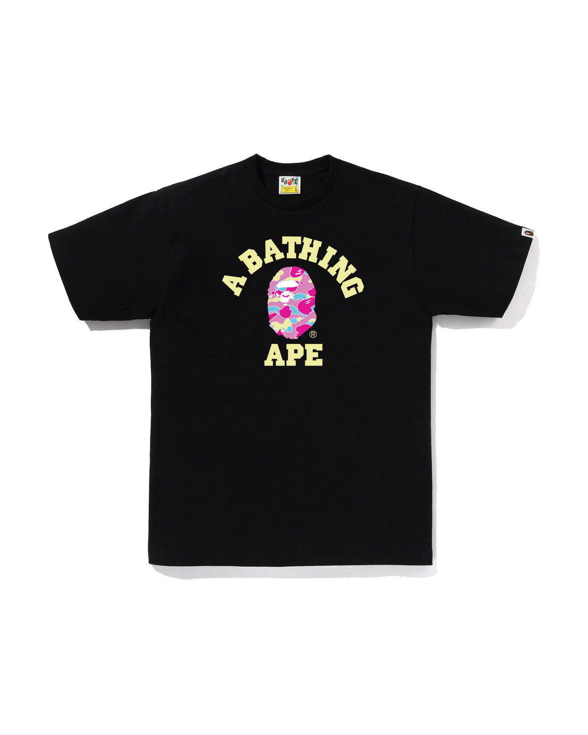 Bape STA Camo College Tee Black X Yellow
