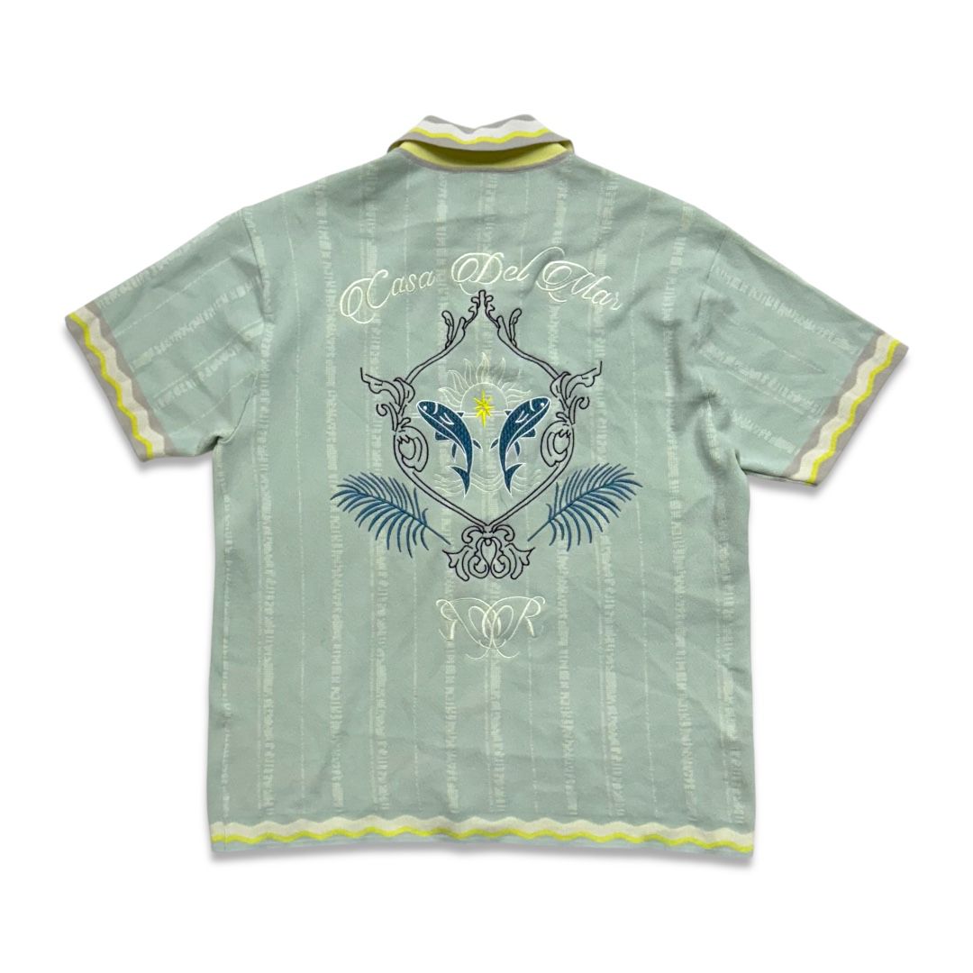 Smoke Rise Havana Jacquard Button-Up Shirt – Mint Green