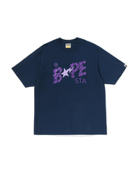 Bape Metallic Bape Sta Tee Navy Blue