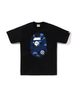 Bape Men’s Color Camo Big Ape Head Tee Black X Navy Blue