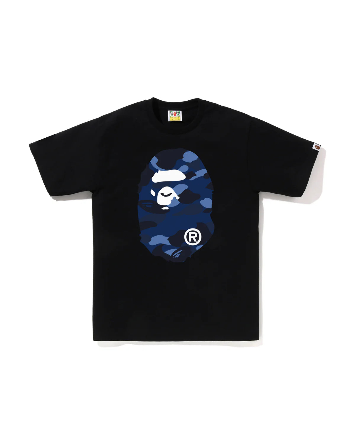 Bape Men’s Color Camo Big Ape Head Tee Black X Navy Blue
