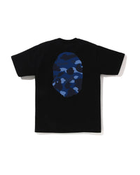 Bape Men’s Color Camo Big Ape Head Tee Black X Navy Blue