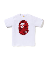 Bape Men’s Color Camo Big Ape Head Tee White X Red