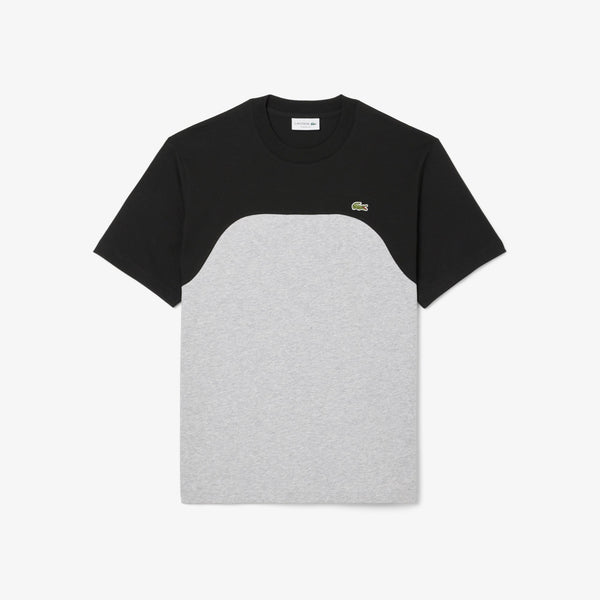 Lacoste Men’s Cotton Jersey Colorblock T-Shirt – Grey Chine/Black - TH9551-51-LY3