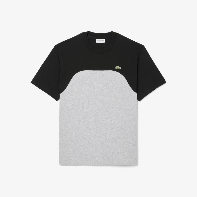 Lacoste Men’s Cotton Jersey Colorblock T-Shirt – Grey Chine/Black - TH9551-51-LY3