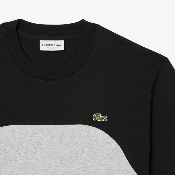 Lacoste Men’s Cotton Jersey Colorblock T-Shirt – Grey Chine/Black - TH9551-51-LY3