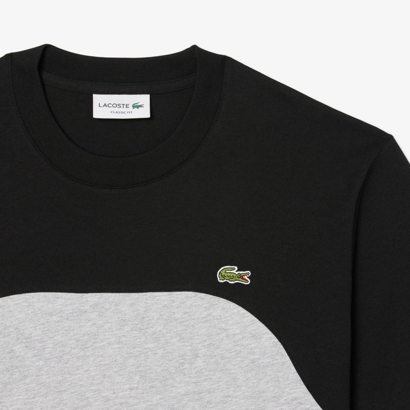 Lacoste Men’s Cotton Jersey Colorblock T-Shirt – Grey Chine/Black - TH9551-51-LY3