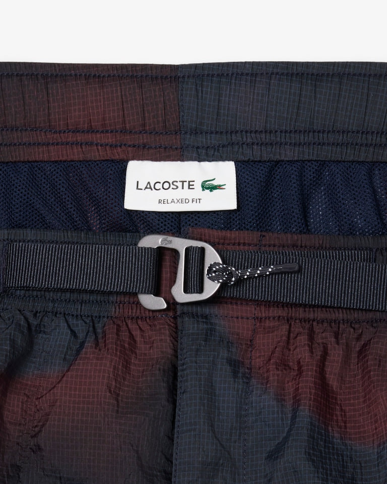 Lacoste Men’s Ombré Print Nylon Cargo Shorts – Navy Blue GH9659-51-EIX