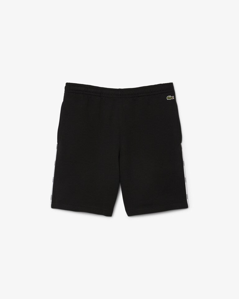 Lacoste Men’s Cotton Fleece Logo Trim Shorts Black GH9896-51-031