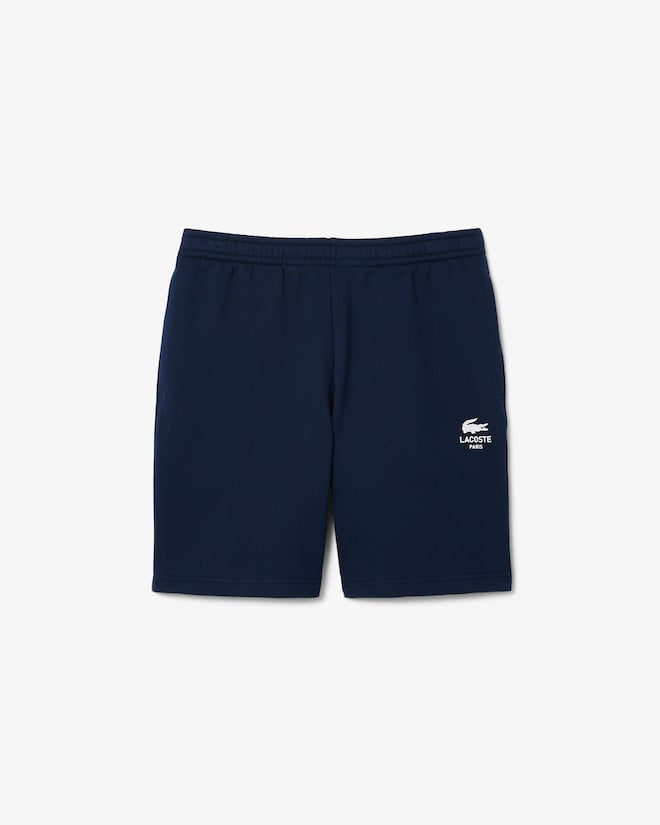 Lacoste Men's Signature Print Cotton Short Set - White/Navy Blue