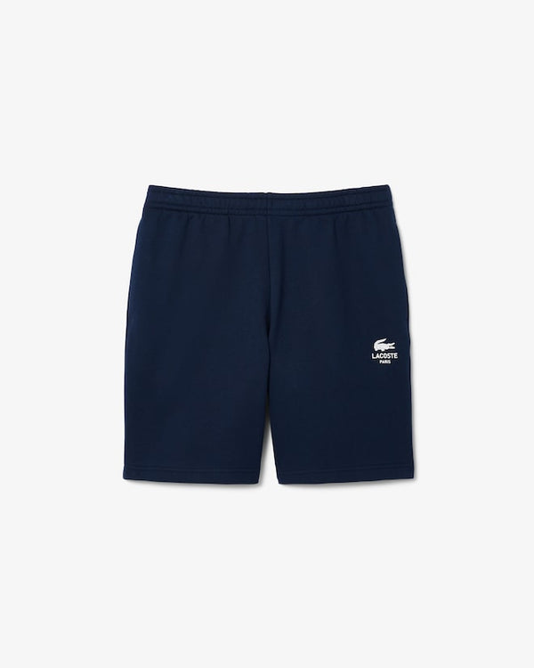 Lacoste Printed Cotton Fleece Shorts Navy Blue GH0990-51-166