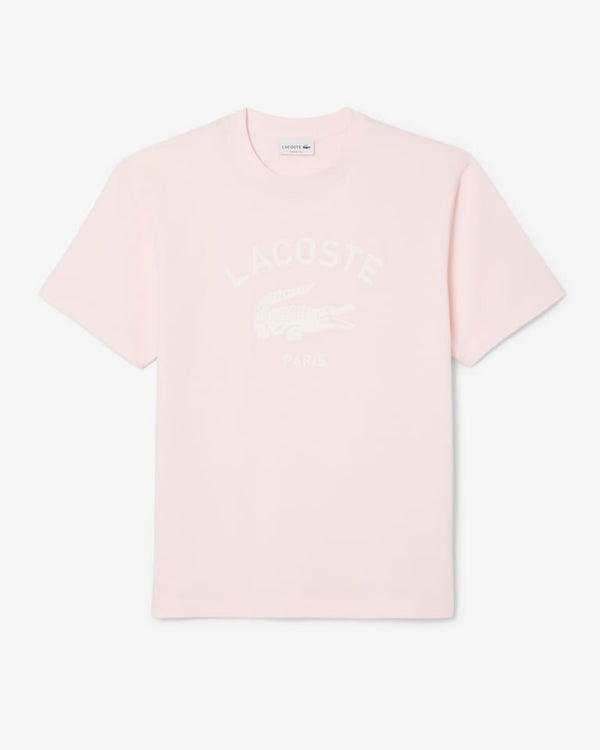 Lacoste Signature Print Cotton T-Shirt - Light Pink TH2733-51-T03