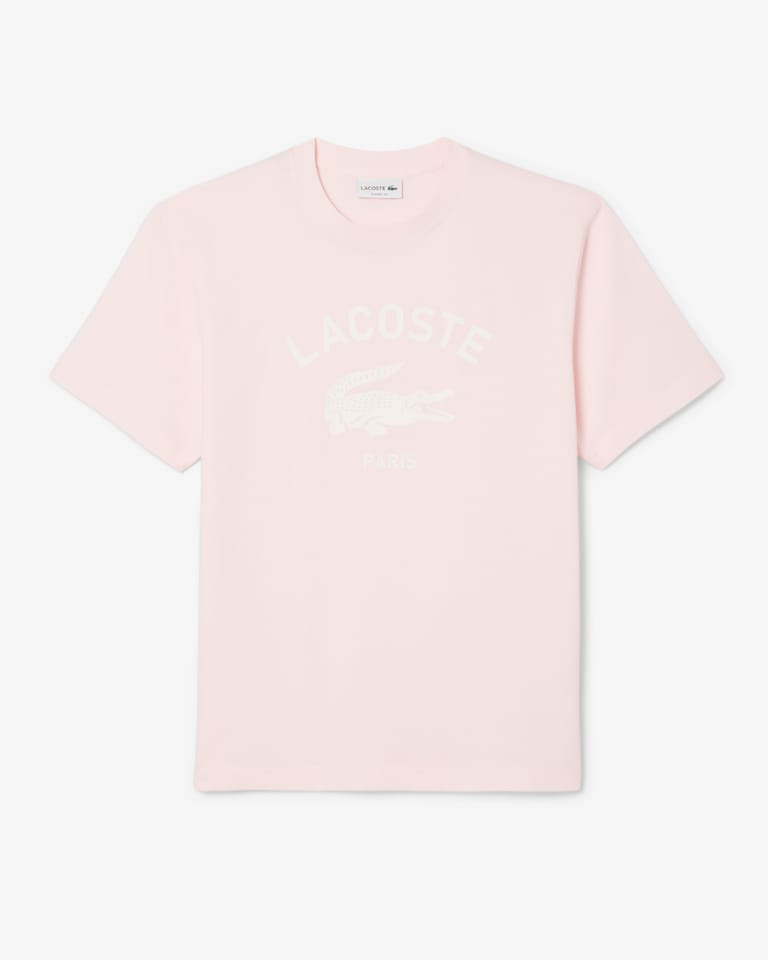Lacoste Men's Signature Print Cotton Short Set - Light Pink