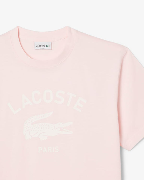 Lacoste Signature Print Cotton T-Shirt - Light Pink TH2733-51-T03