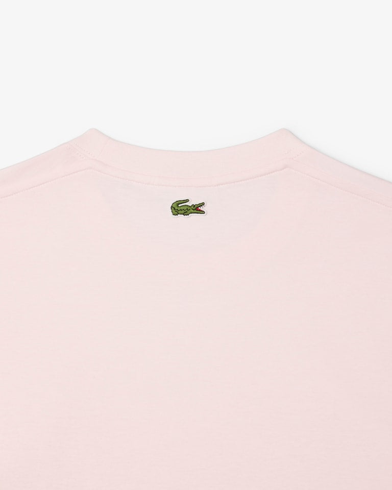 Lacoste Signature Print Cotton T-Shirt - Light Pink TH2733-51-T03