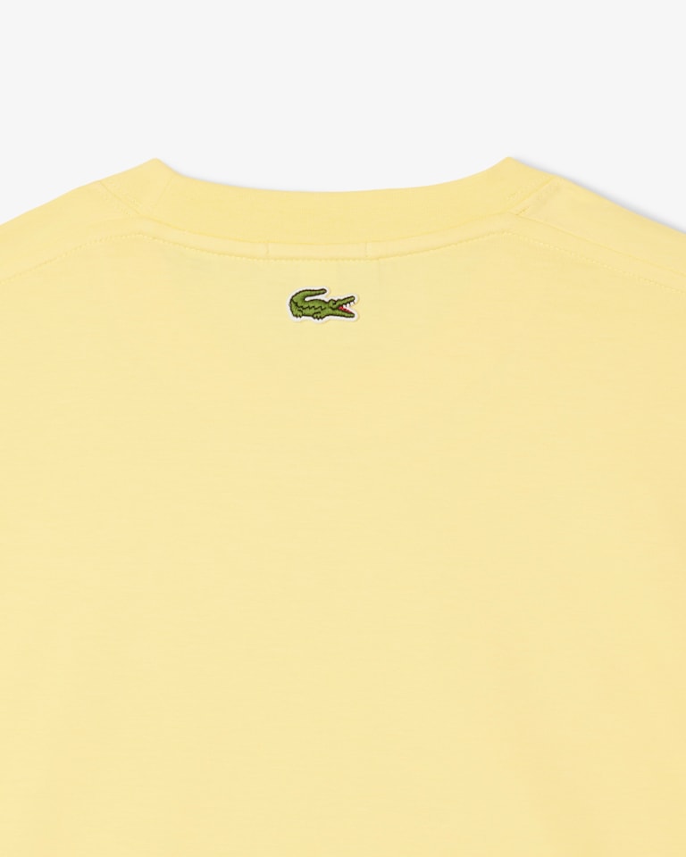 Lacoste Signature Print Cotton T-Shirt - Yellow TH2733-51-107