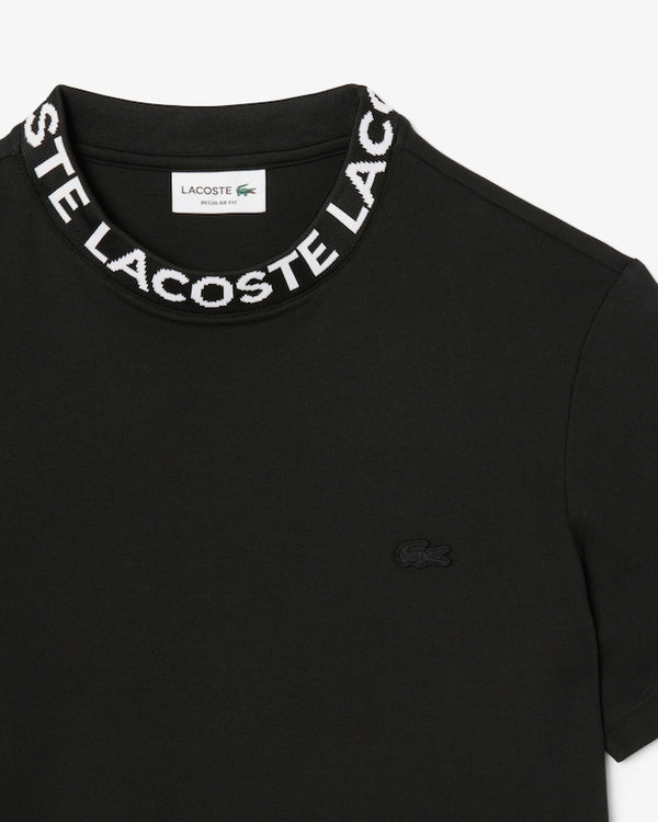 Lacoste Men's Branded Piqué T-Shirt - Black/White TH9582-51-031
