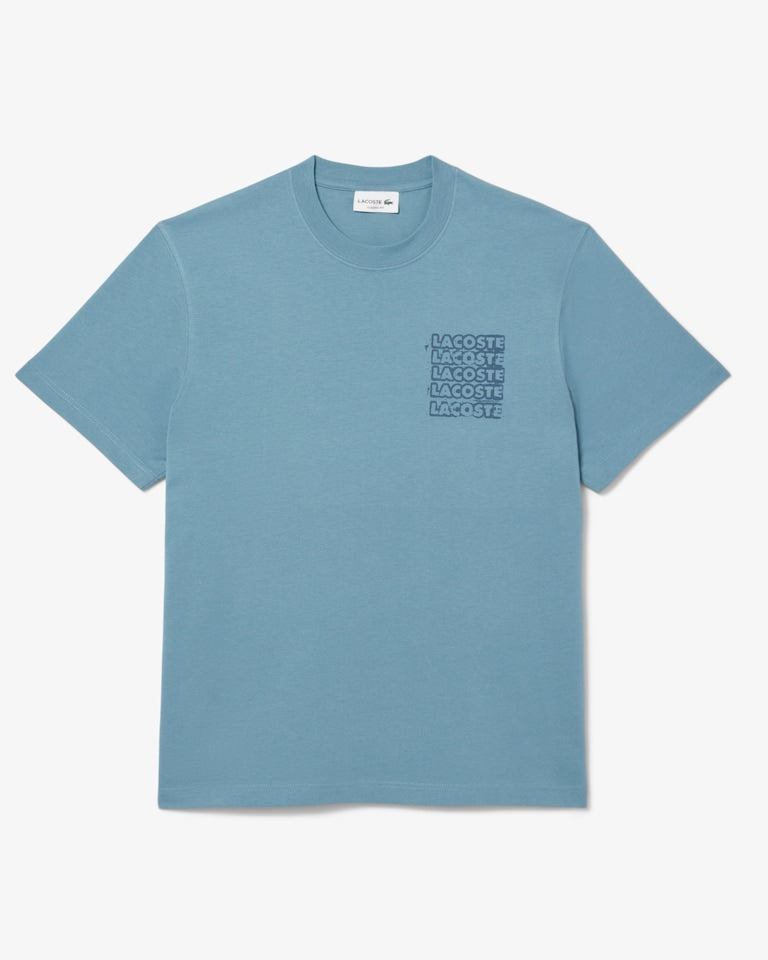 Lacoste Men's Cotton Jersey Graphic T-Shirt - Blue TH0288-51-CUN