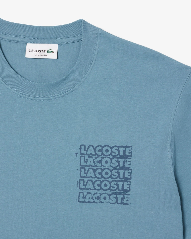 Lacoste Men's Cotton Jersey Graphic T-Shirt - Blue TH0288-51-CUN