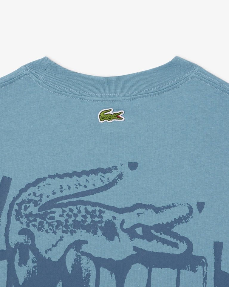 Lacoste Men's Cotton Jersey Graphic T-Shirt - Blue TH0288-51-CUN