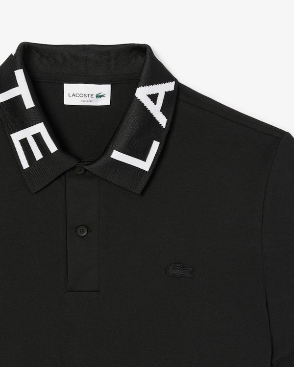 Lacoste Men's Slim Fit Branded Polo - Black/White PH9538-51-031