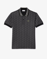 Lacoste Men's Classic Fit Monogram Polo - Black/Dark Gray DH1417-51-4PC