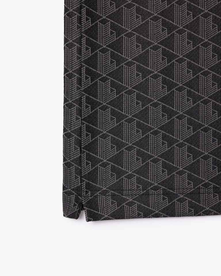 Lacoste Men's Classic Fit Monogram Polo - Black/Dark Gray DH1417-51-4PC