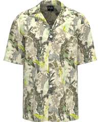 Point Blank Jungle Resort Button-Up Shirt Neon Lime Camo