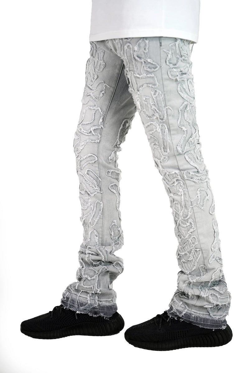 Focus denim (grey “Cactus art stacked jean)