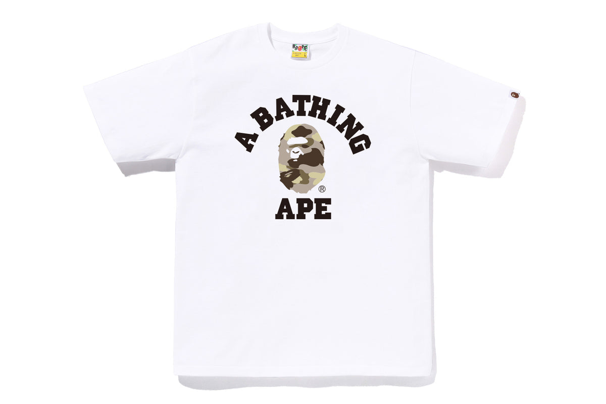 Bape Color Camo College Tee white x brown