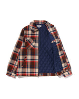 Bape Check CPO Zip Jacket Red