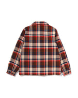 Bape Check CPO Zip Jacket Red