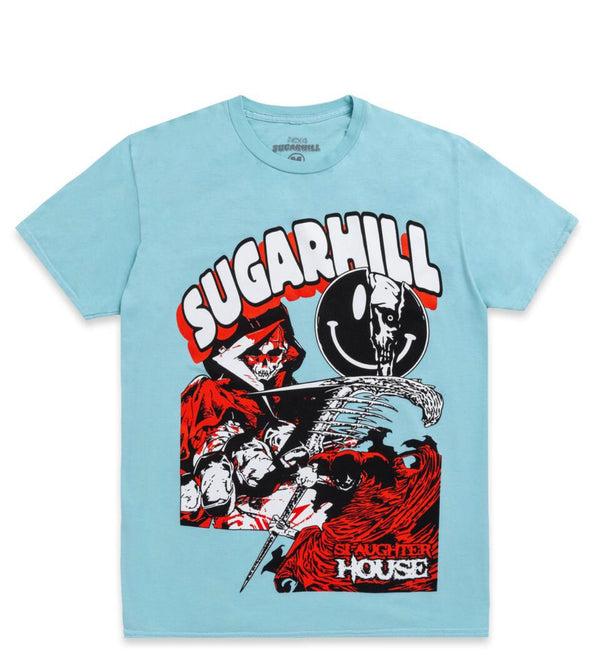 Sugar hill (Aqua blue “Slaughter House” t-shirt)