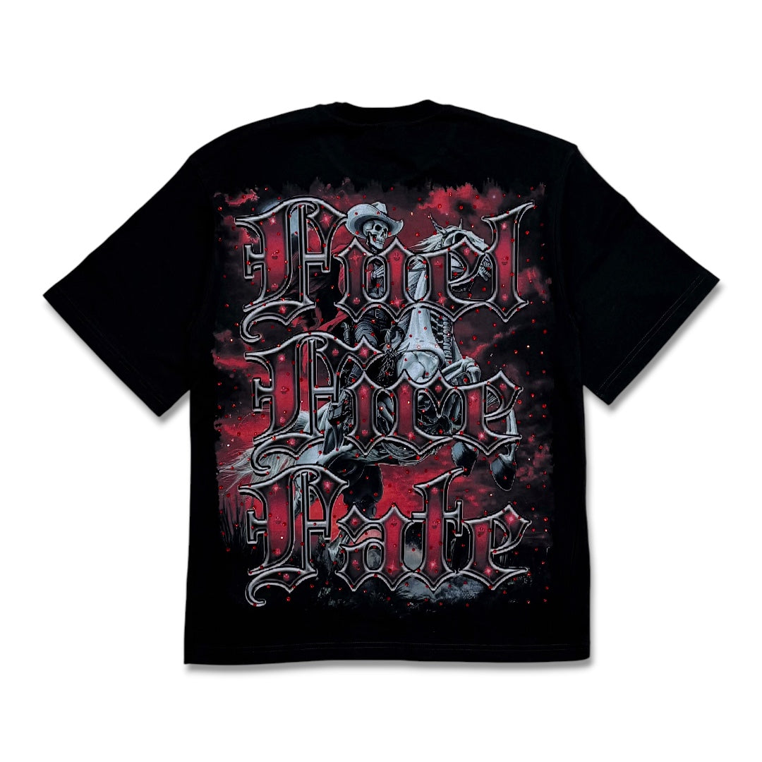 G West Rider Of Flames Rhinestone Tee Black/Red