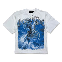 G West Rider Of Flames Rhinestone Tee White/Blue