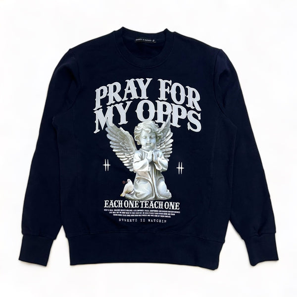 Streetz iz watchin (Navy "Pray for my opps sweater)