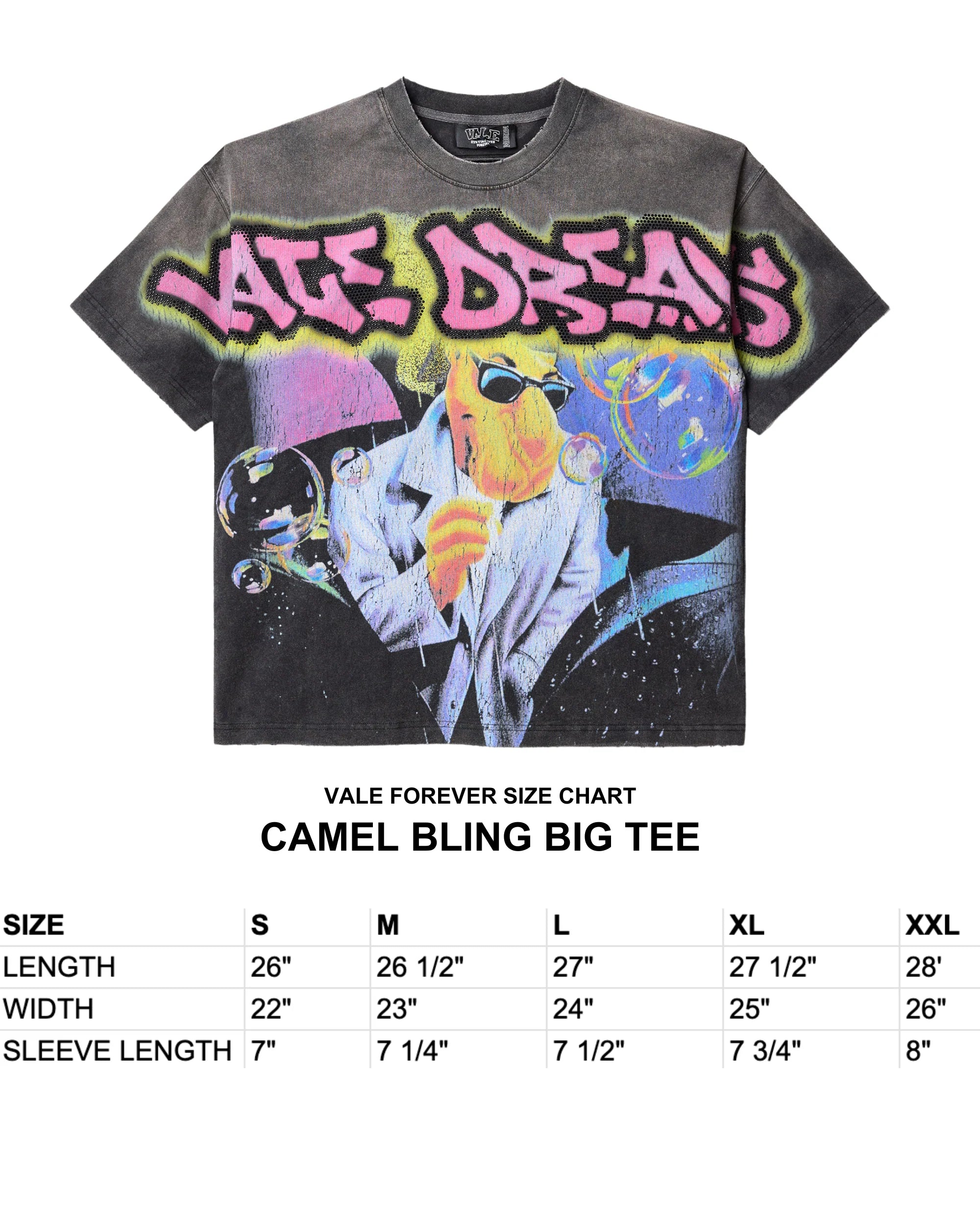 Vale Forever Camel Bling Big Tee Black