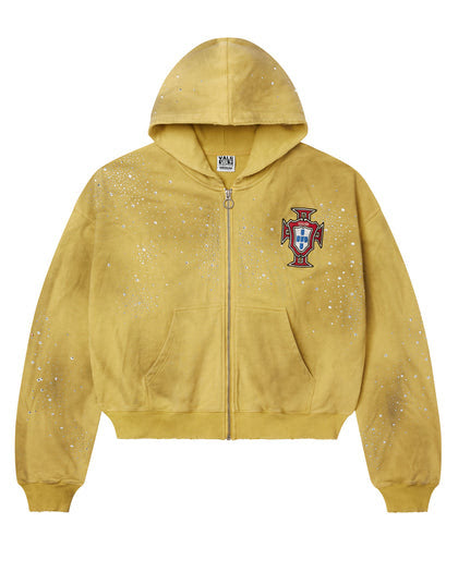 Vale Forever Sun Cluster Zip Up Hoodie Mustard Yellow