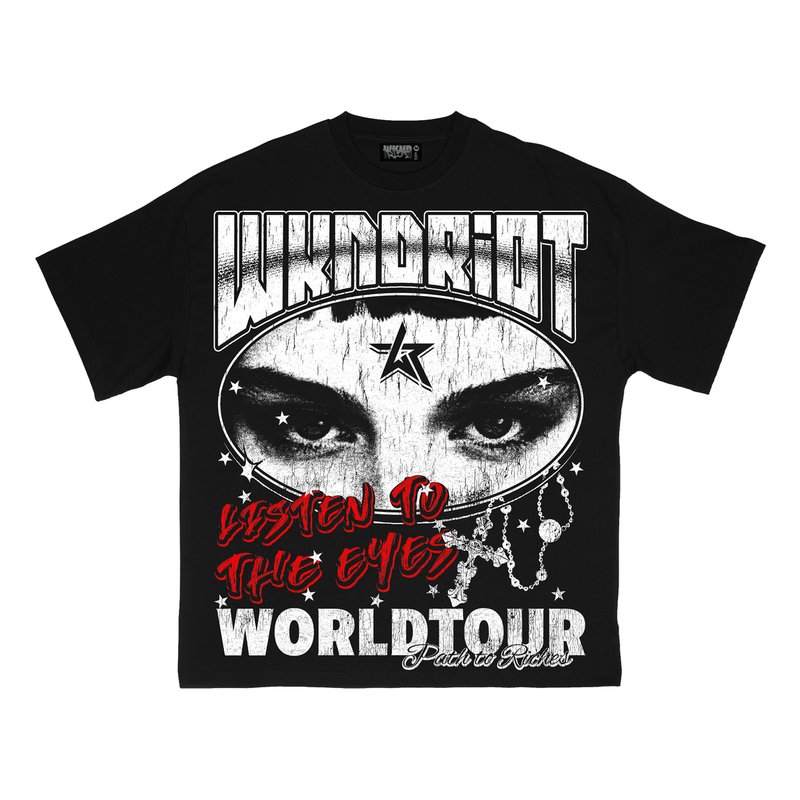 Wknd riot world tour t-shirt Black