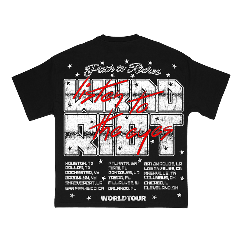 Wknd riot world tour t-shirt Black