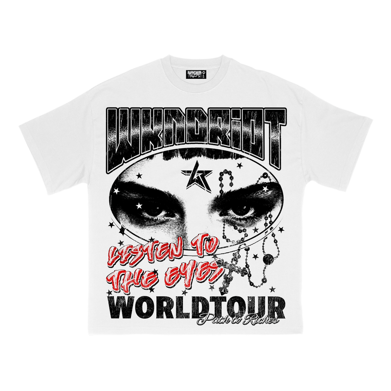 Wknd riot world tour t-shirt white