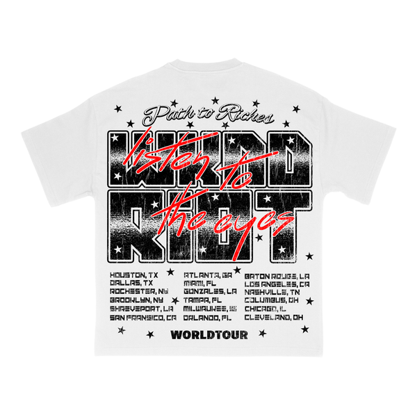 Wknd riot world tour t-shirt white