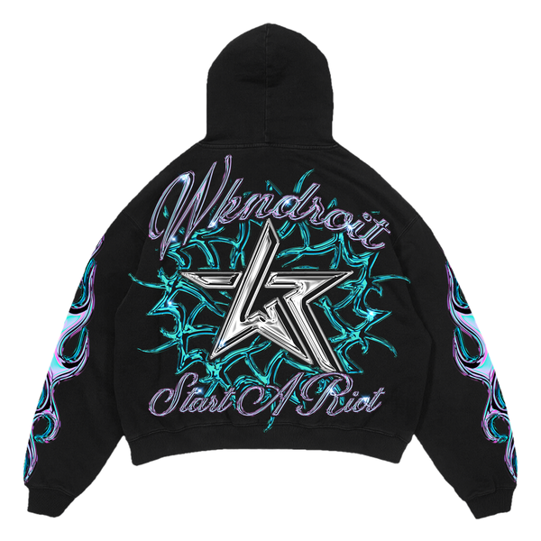 Wknd riot Glass skull hoodie black