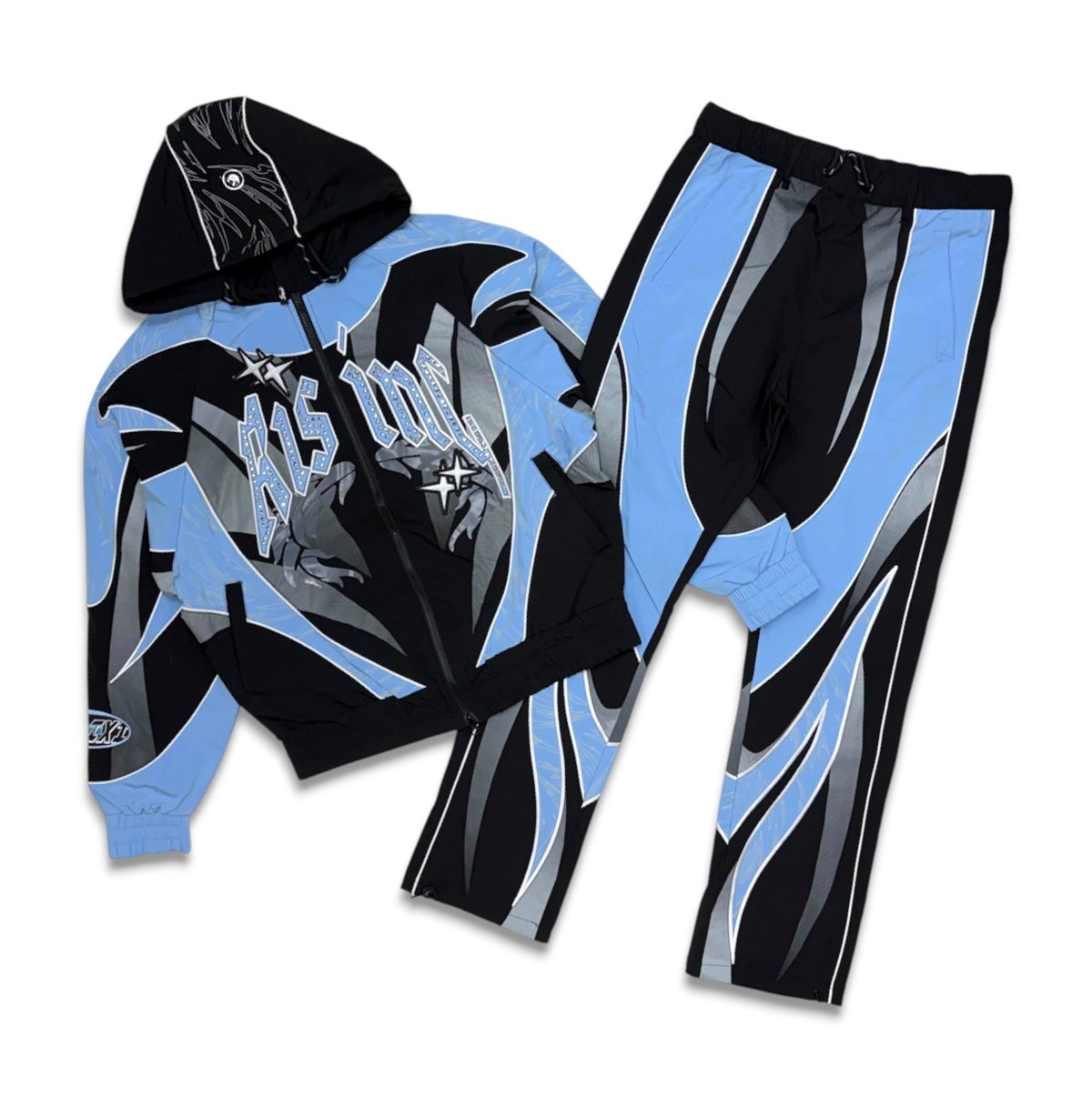 Smoke Rise Rising Colorblock Windbreaker Set Blue Bell