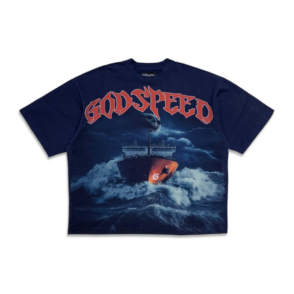 Godspeed Sea Sick T-shirt – Navy Blue