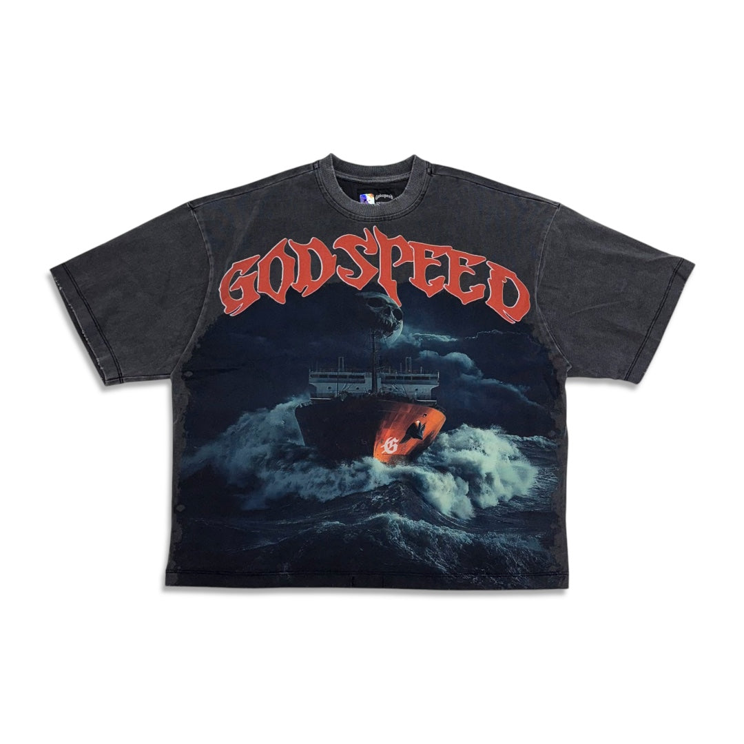 Godspeed Sea Sick Tee Grey Wash